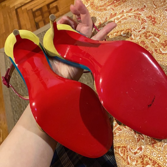 Christian Louboutin / tricolor Athena Alta 100 Heels 38.5 - Picture 11 of 11
